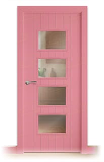 Puerta Maciza PL-3500 BV4 de Interior Lacada Rosa Claro