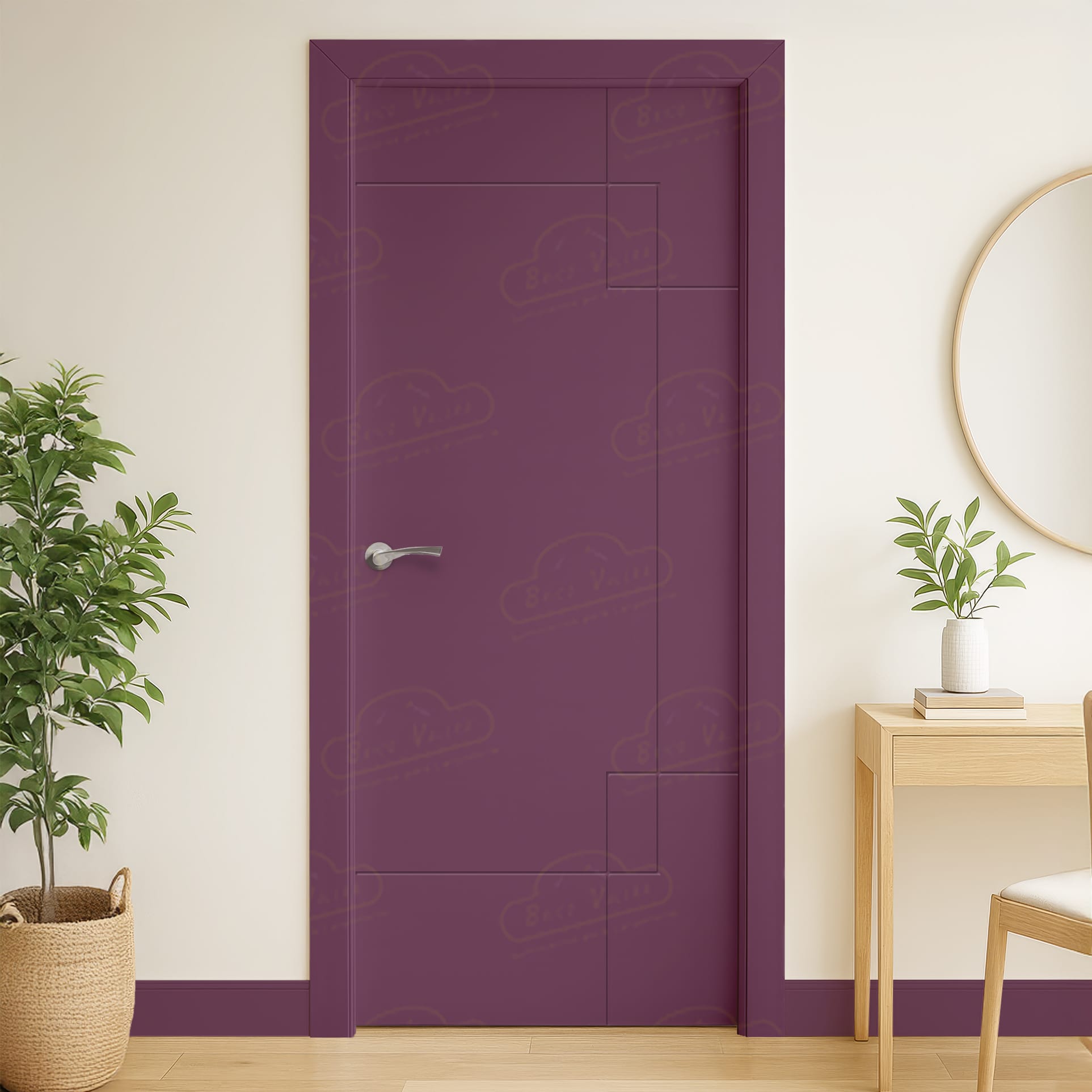 Puerta Maciza PL-4500 de Interior Lacada Rojo Lila