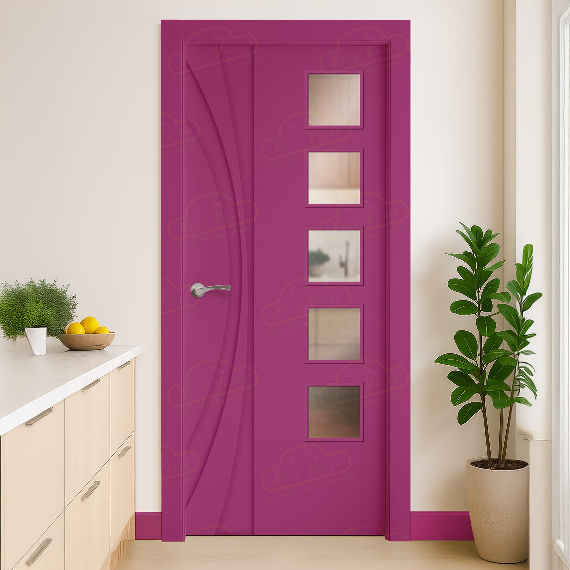Puerta Maciza PL-Madrid BV5L de Interior Lacada Purpura Trafico