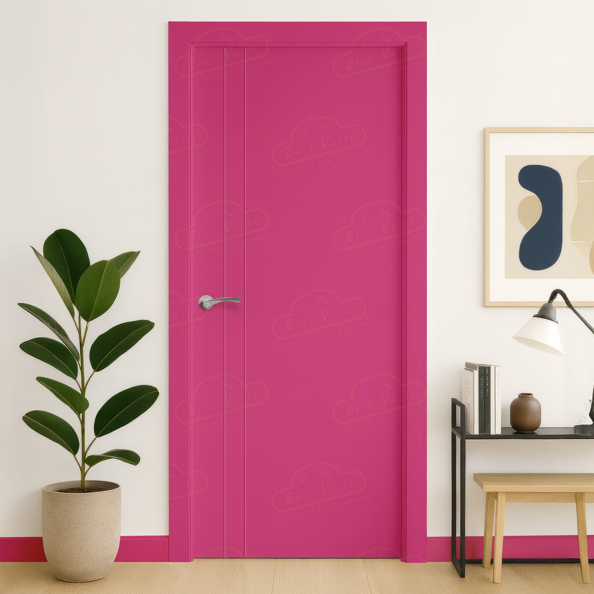 Puerta Maciza PV2 de Interior Lacada Magenta Tele