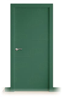 Puerta Maciza PVT4 de Interior Lacada Verde Patina