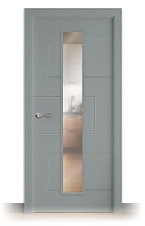 Puerta Maciza Sol V1C de Interior Lacada Gris Plata