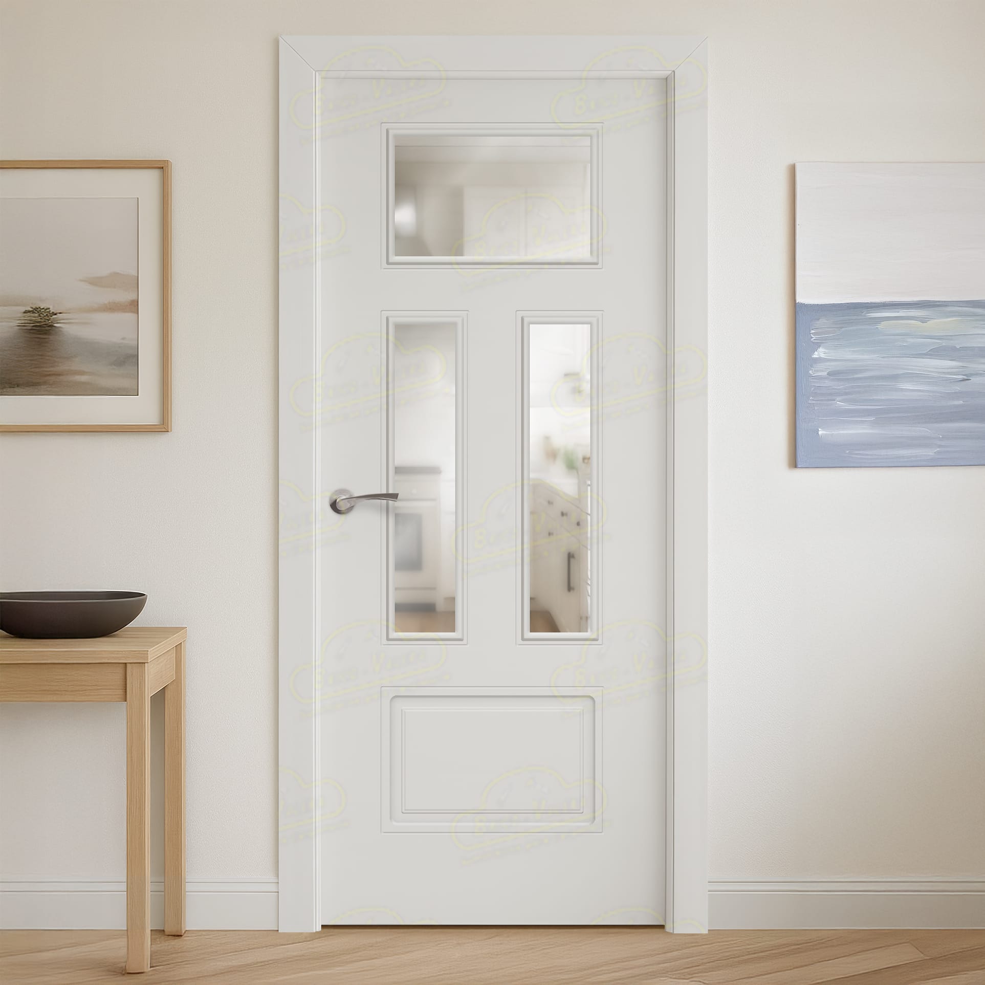 Puerta Maciza UR 140 V3 de Interior Lacada Gris Luminoso