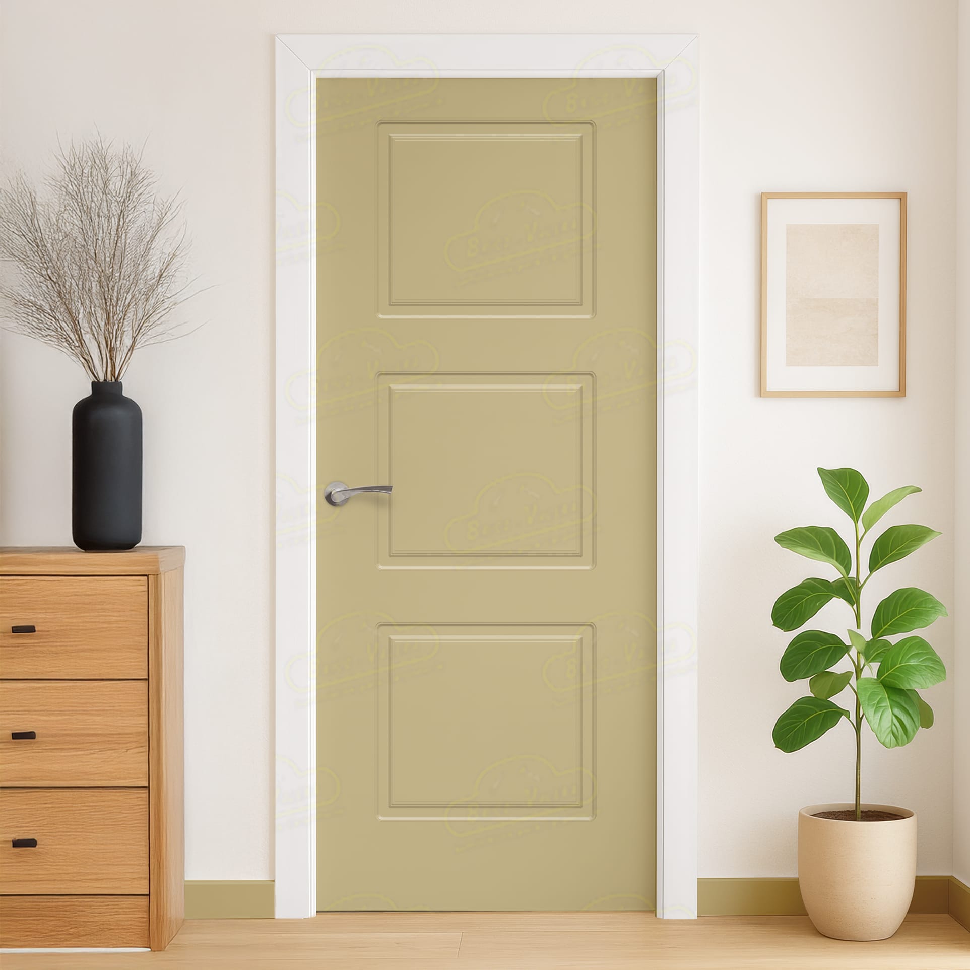 Puerta Maciza Combilac 3C de Interior Lacada Beige