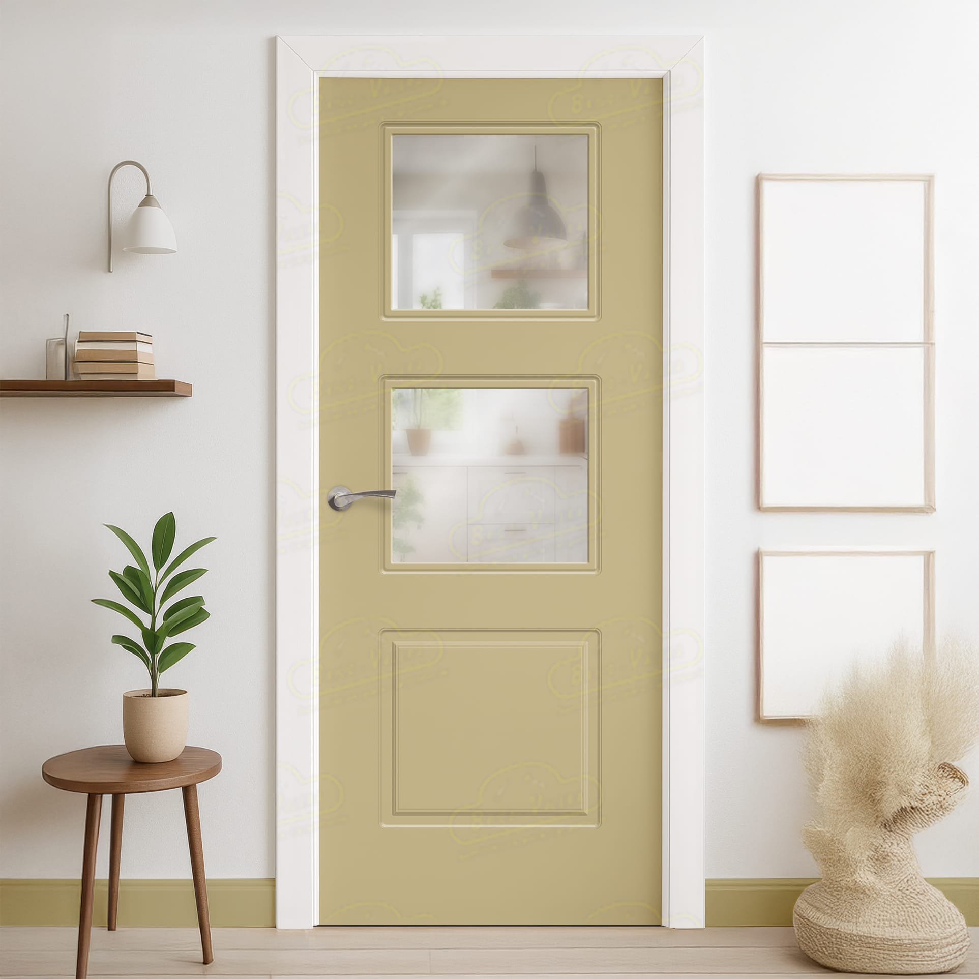Puerta Maciza Combilac 3C V2 de Interior Lacada Beige