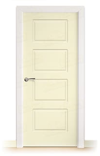 Puerta Maciza Combilac 4C de Interior Lacada Blanco Perla