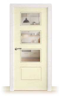 Puerta Maciza Combilac 4C V3 de Interior Lacada Blanco Perla
