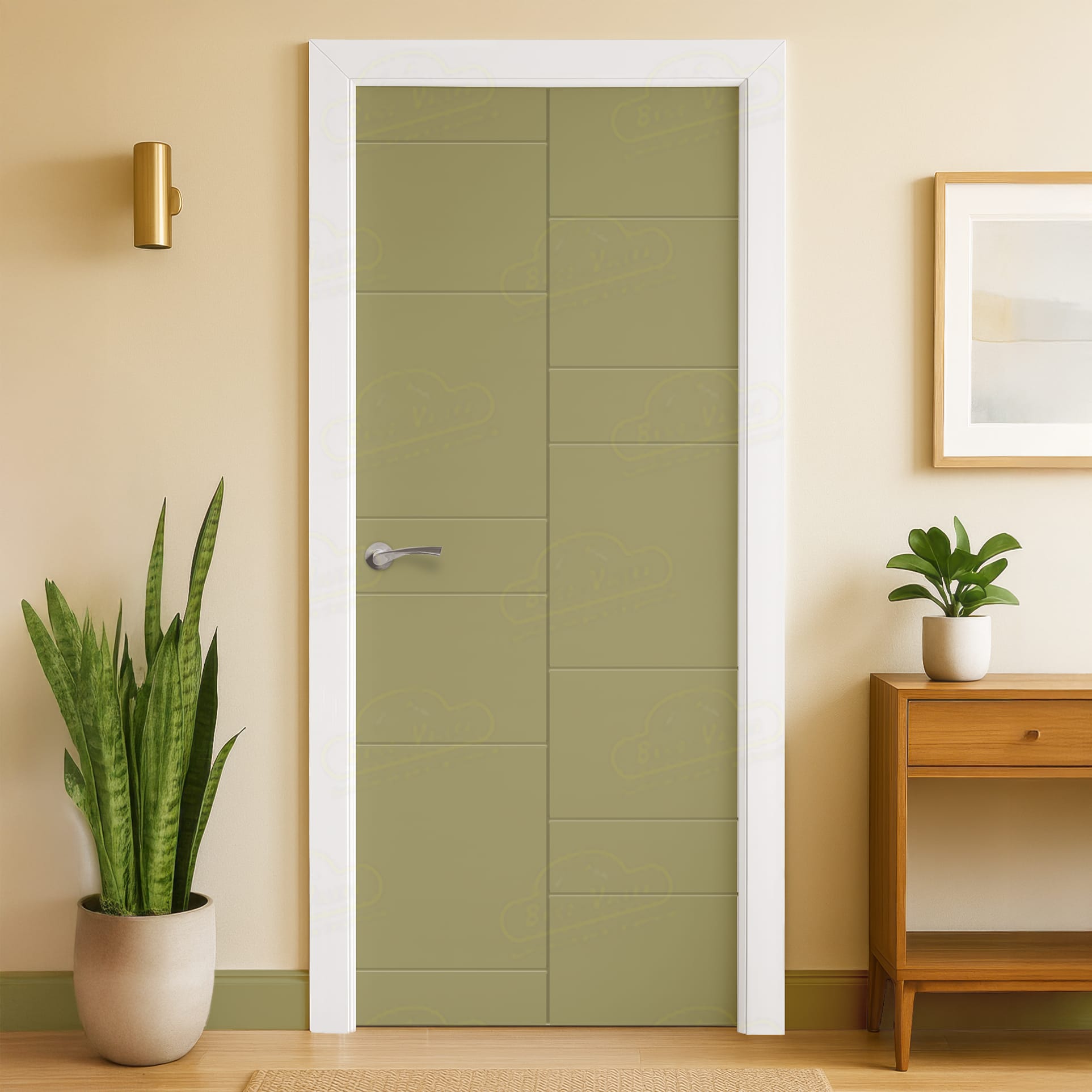 Puerta Maciza Combilac Alezkar de Interior Lacada Beige Agrisado