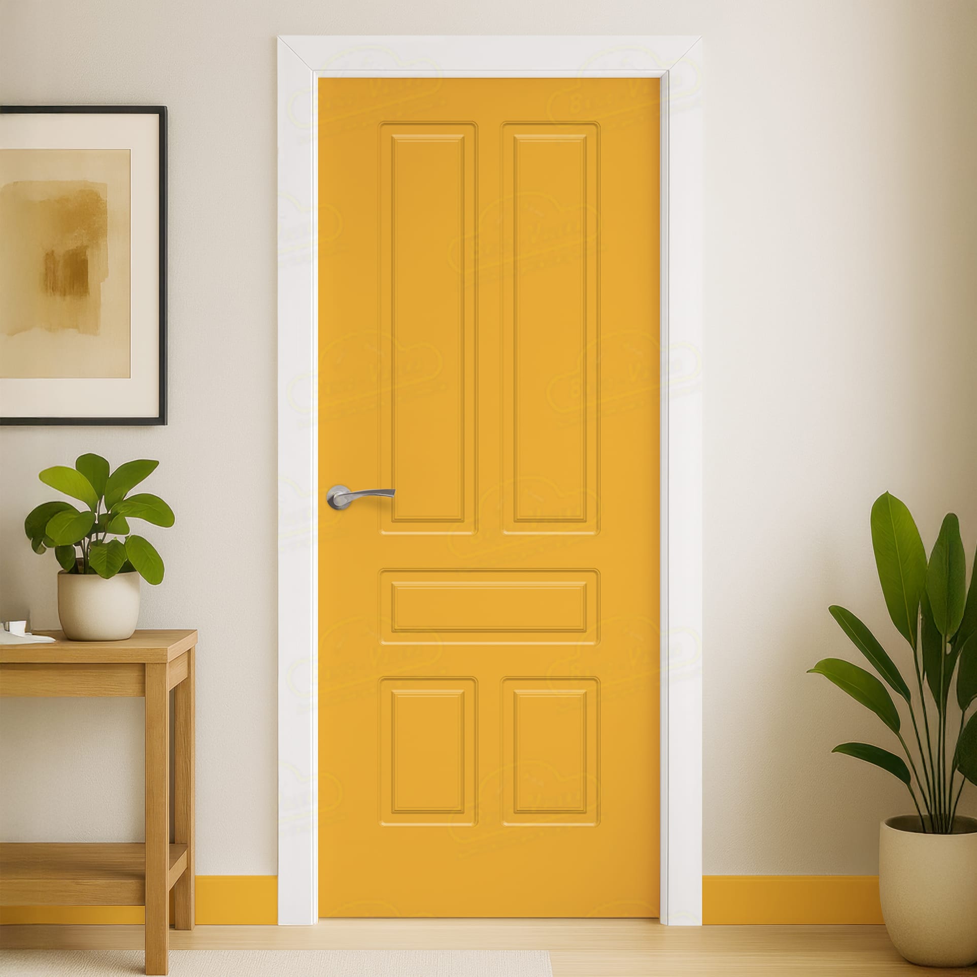 Puerta Maciza Combilac Aranjuez de Interior Lacada Amarillo Melón