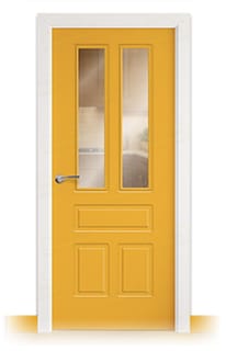 Puerta Maciza Combilac Aranjuez V2 de Interior Lacada Amarillo Melón