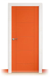 Puerta Maciza Combilac Asturias de Interior Lacada Rojo Claro Anaranjado