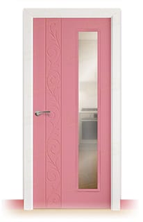 Puerta Maciza Combilac Barcelona V1L de Interior Lacada Rosa Claro