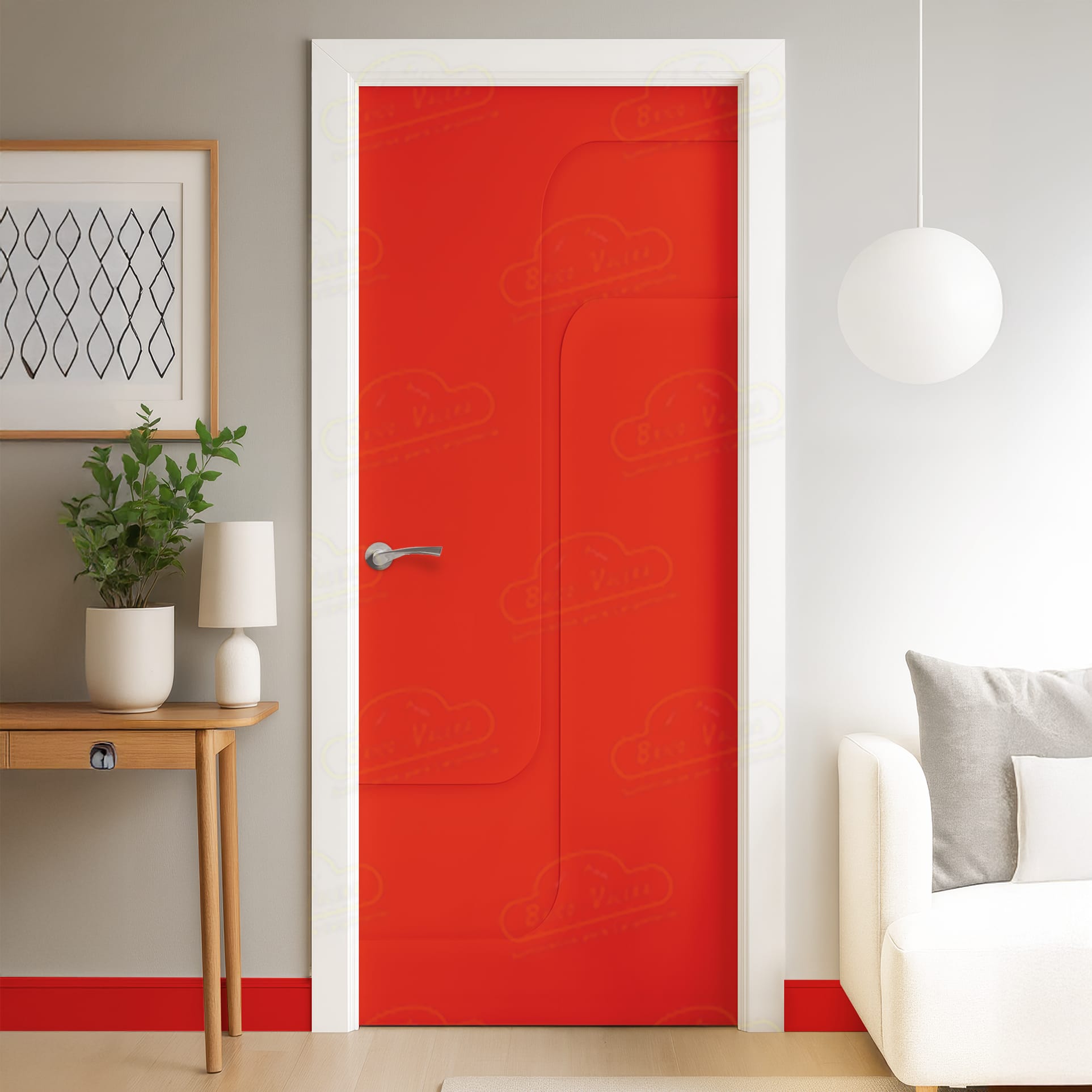 Puerta Maciza Combilac Cibeles de Interior Lacada Rojo Puro