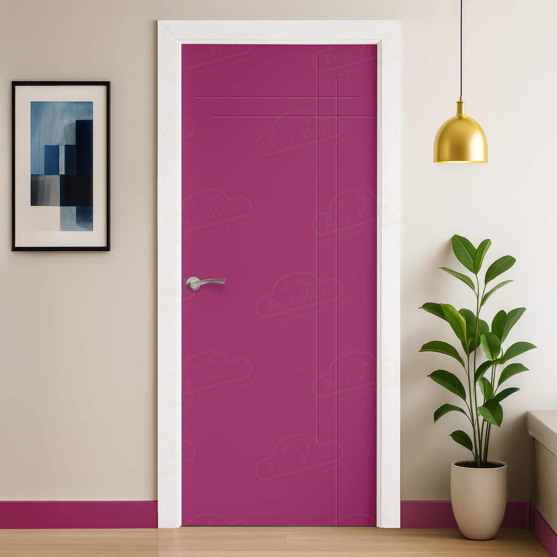 Puerta Maciza Combilac Gauss de Interior Lacada Purpura Trafico