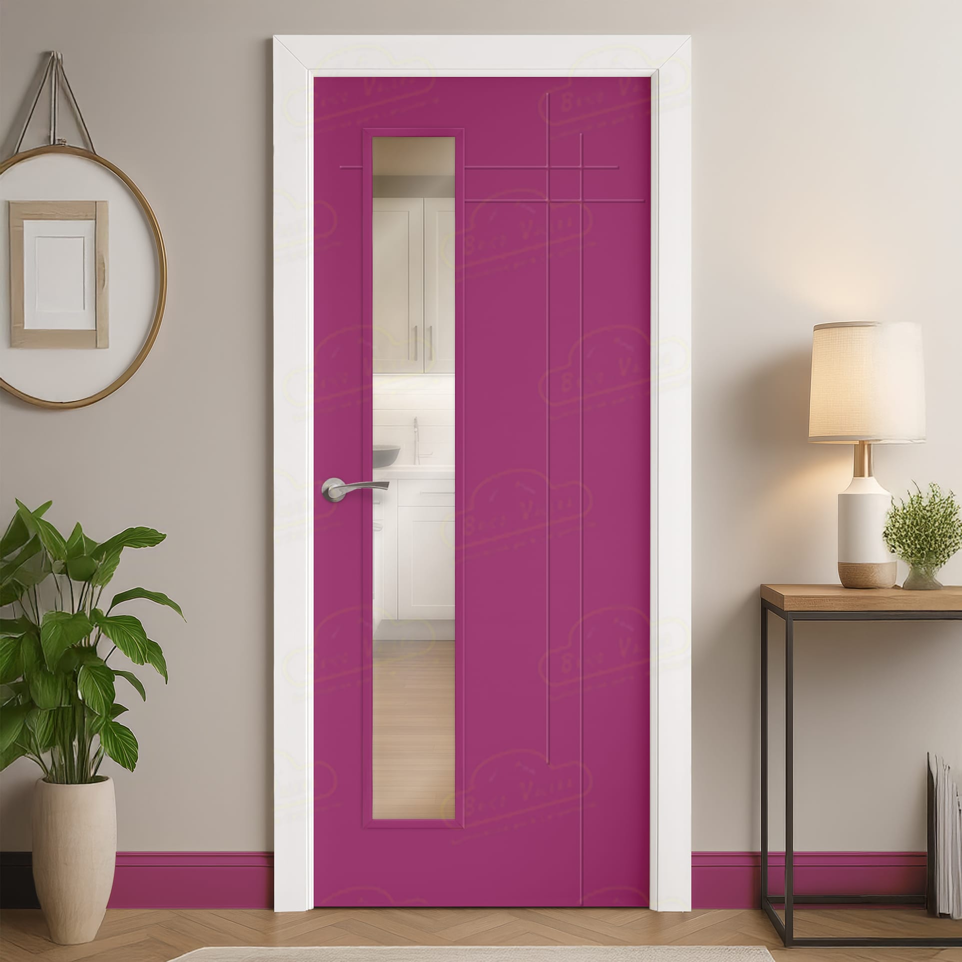 Puerta Maciza Combilac Gauss V1L de Interior Lacada Purpura Trafico