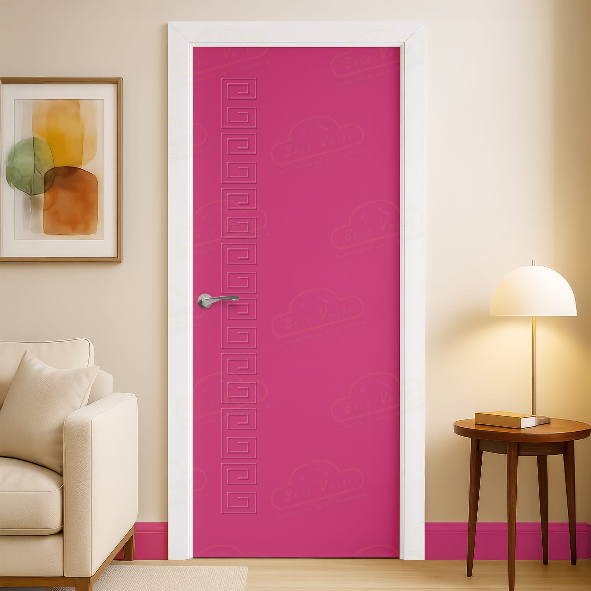 Puerta Maciza Combilac Grecia de Interior Lacada Magenta Tele