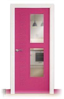 Puerta Maciza Combilac Grecia V2 de Interior Lacada Magenta Tele