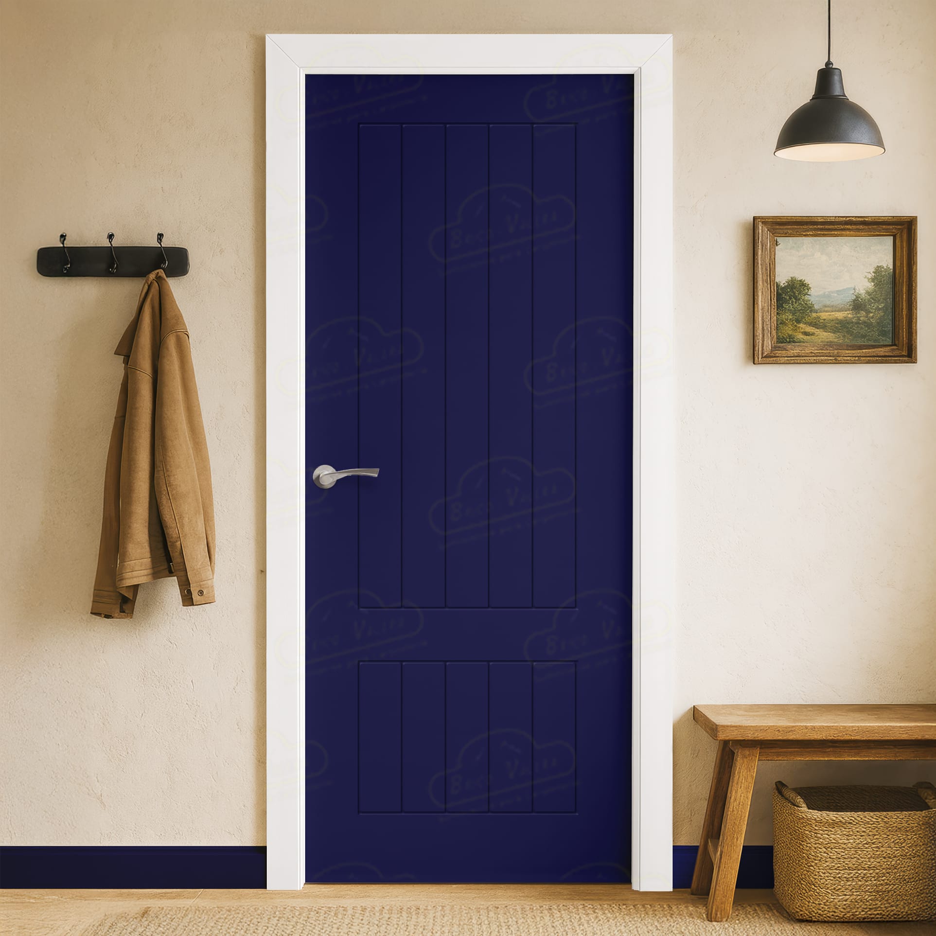 Puerta Maciza Combilac LP-12R de Interior Lacada Azul Ultramar