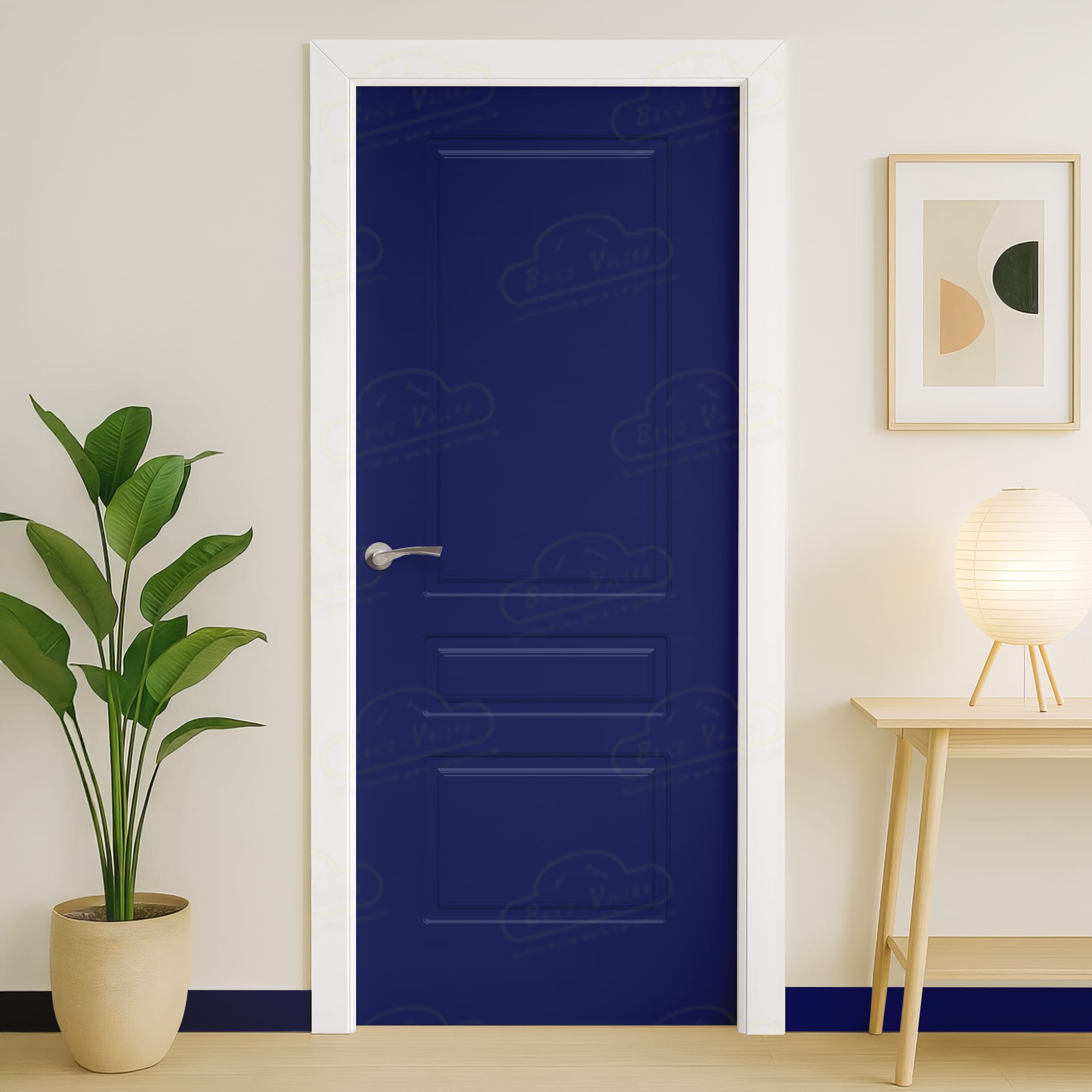 Puerta Maciza Combilac LP-13 de Interior Lacada Azul Señales