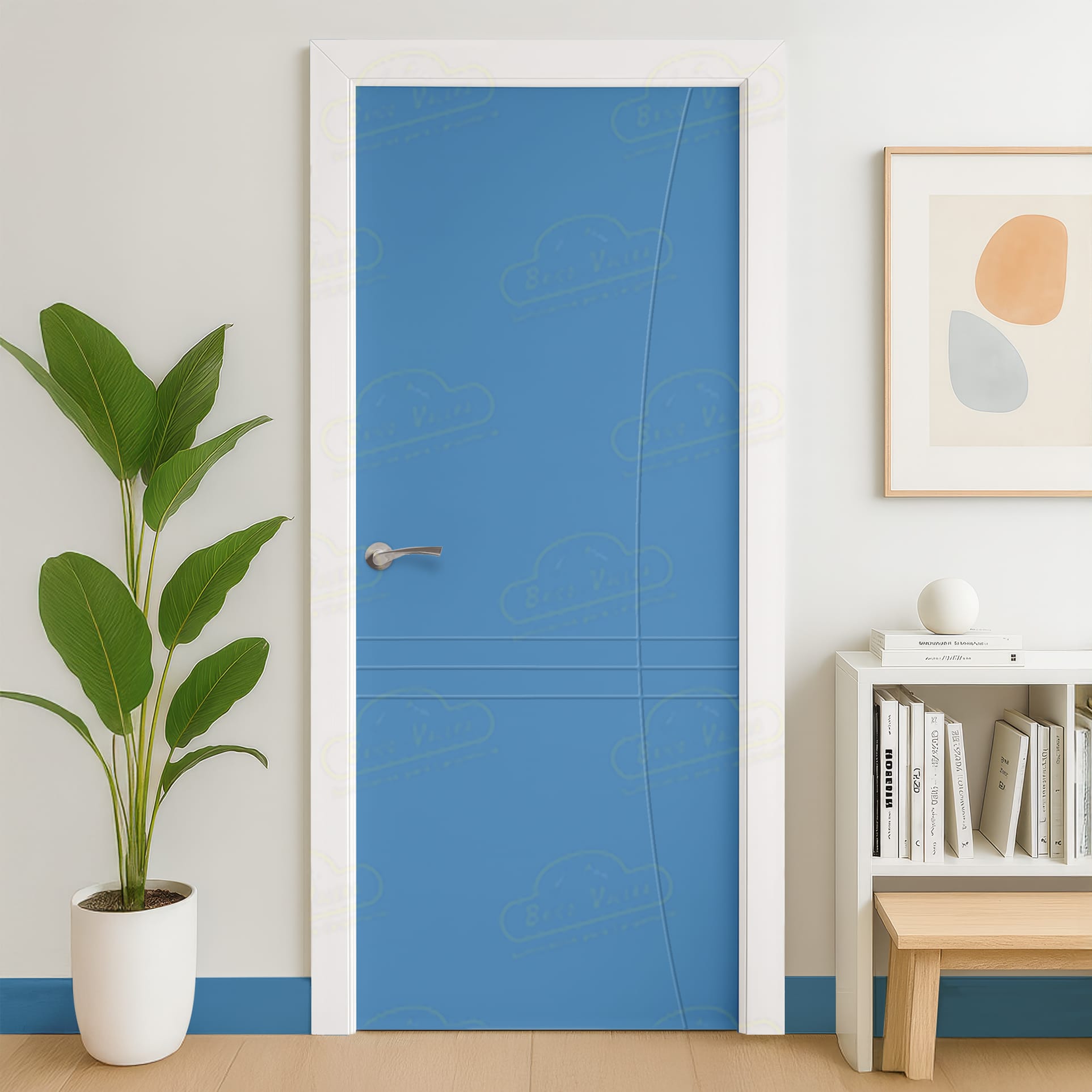 Puerta Maciza Combilac LP-500 de Interior Lacada Azul Luminoso