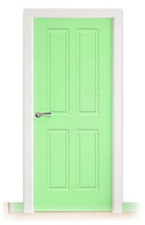 Puerta Maciza Combilac Neptuno de Interior Lacada Verde Blanquecino