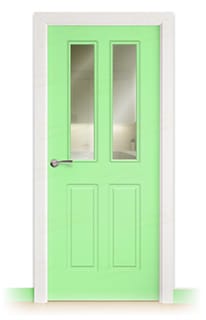 Puerta Maciza Combilac Neptuno V2 de Interior Lacada Verde Blanquecino