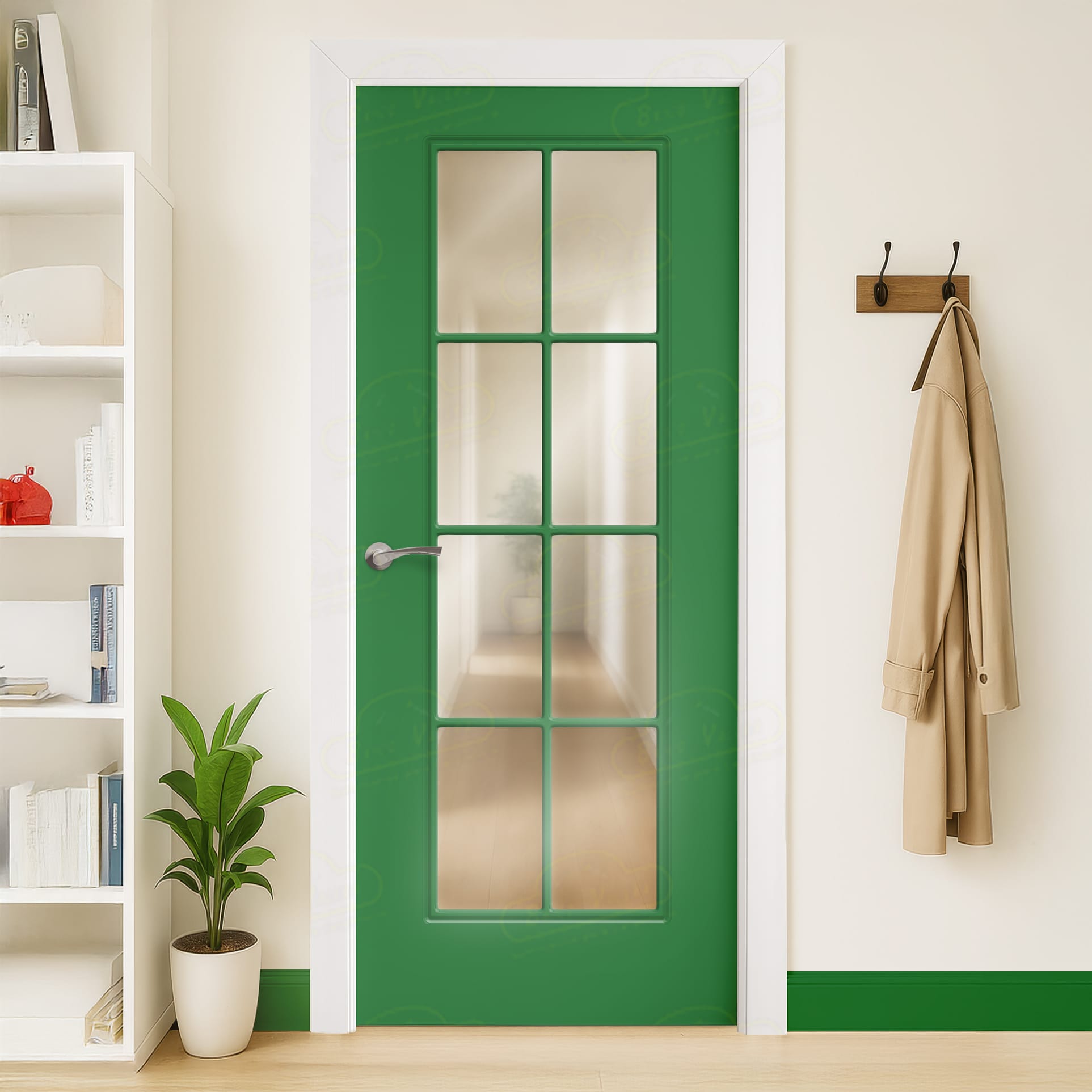 Puerta Maciza Combilac P-11 V8 de Interior Lacada Verde Trafico