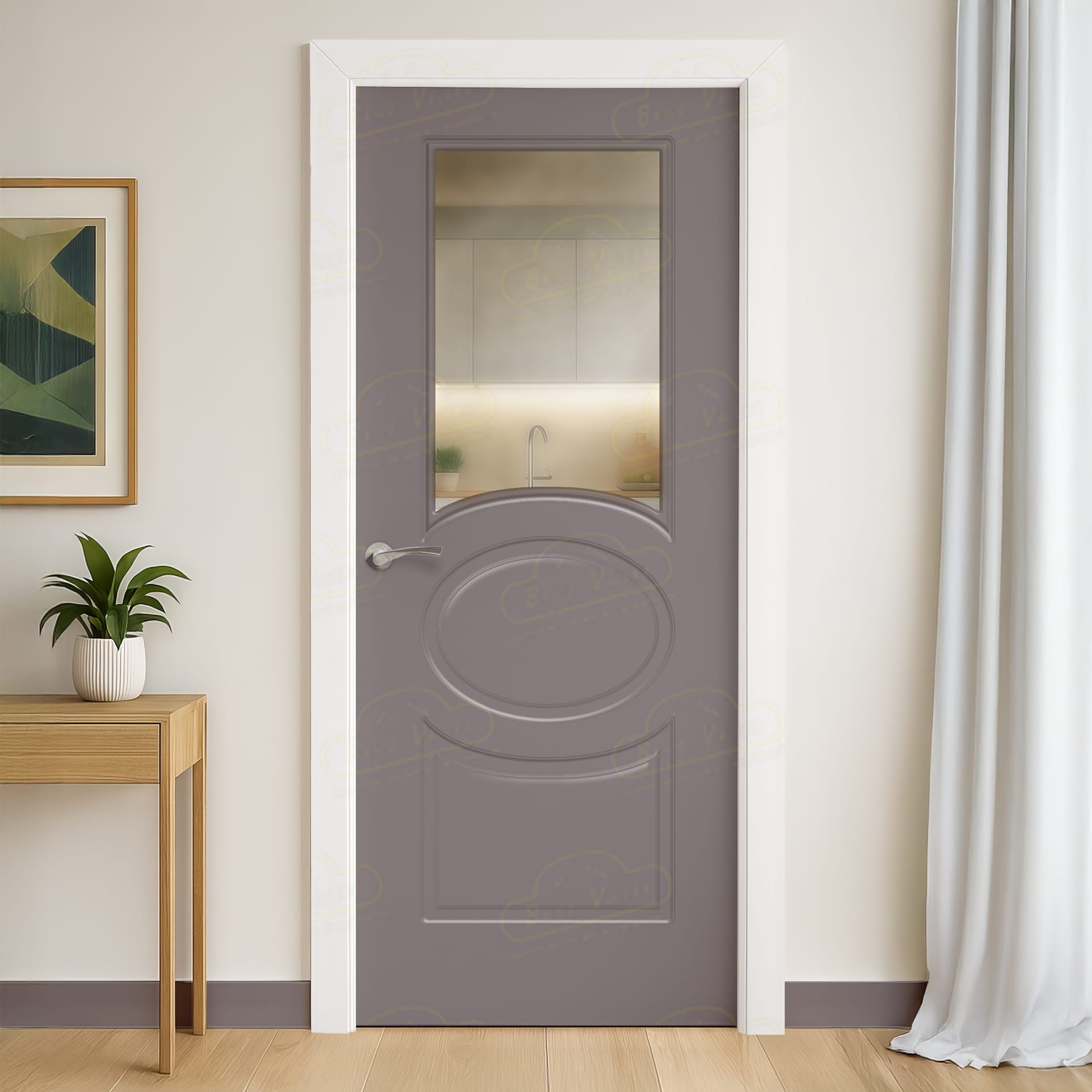 Puerta Maciza Combilac P620 V1 de Interior Lacada Gris Platino