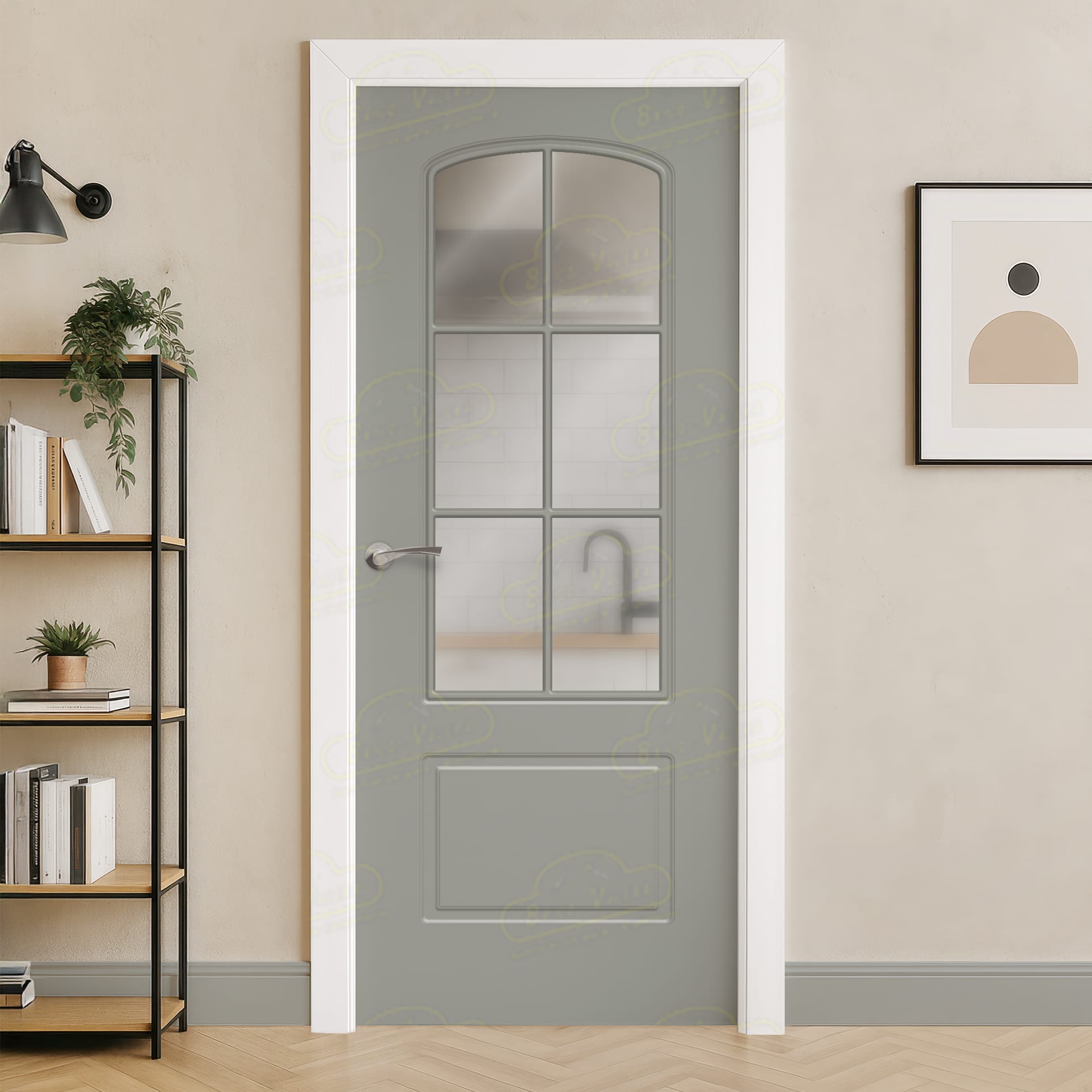 Puerta Maciza Combilac P-72 V6 de Interior Lacada Gris Señales