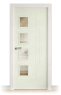 Puerta Maciza Combilac PL-1100 BV4L de Interior Lacada Blanco Grisáceo