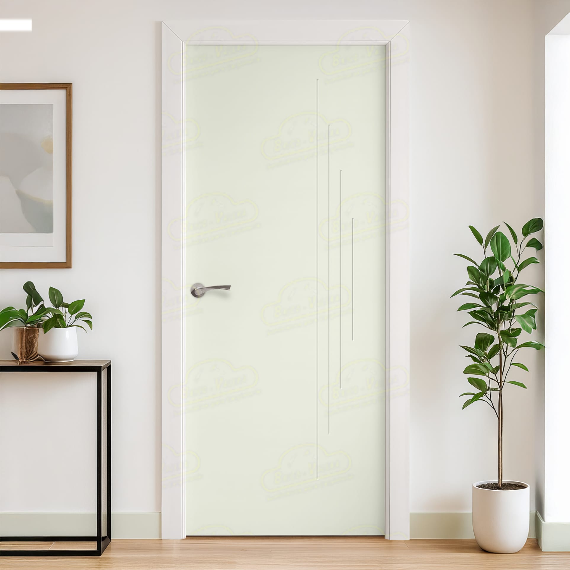 Puerta Maciza Combilac PL-1100 de Interior Lacada Blanco Grisáceo