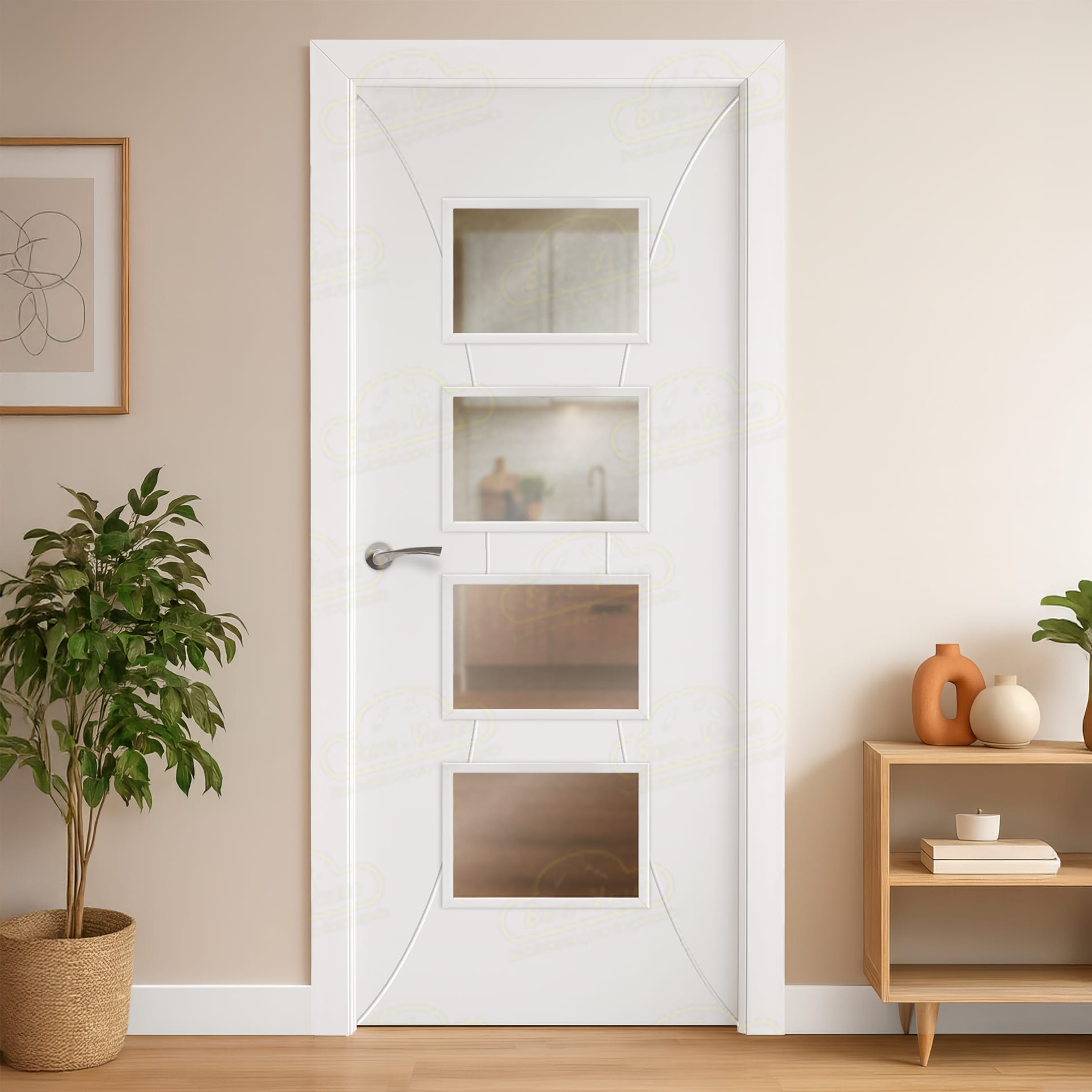 Puerta Maciza Combilac PL-1200 BV4 de Interior Lacada Blanco Señales