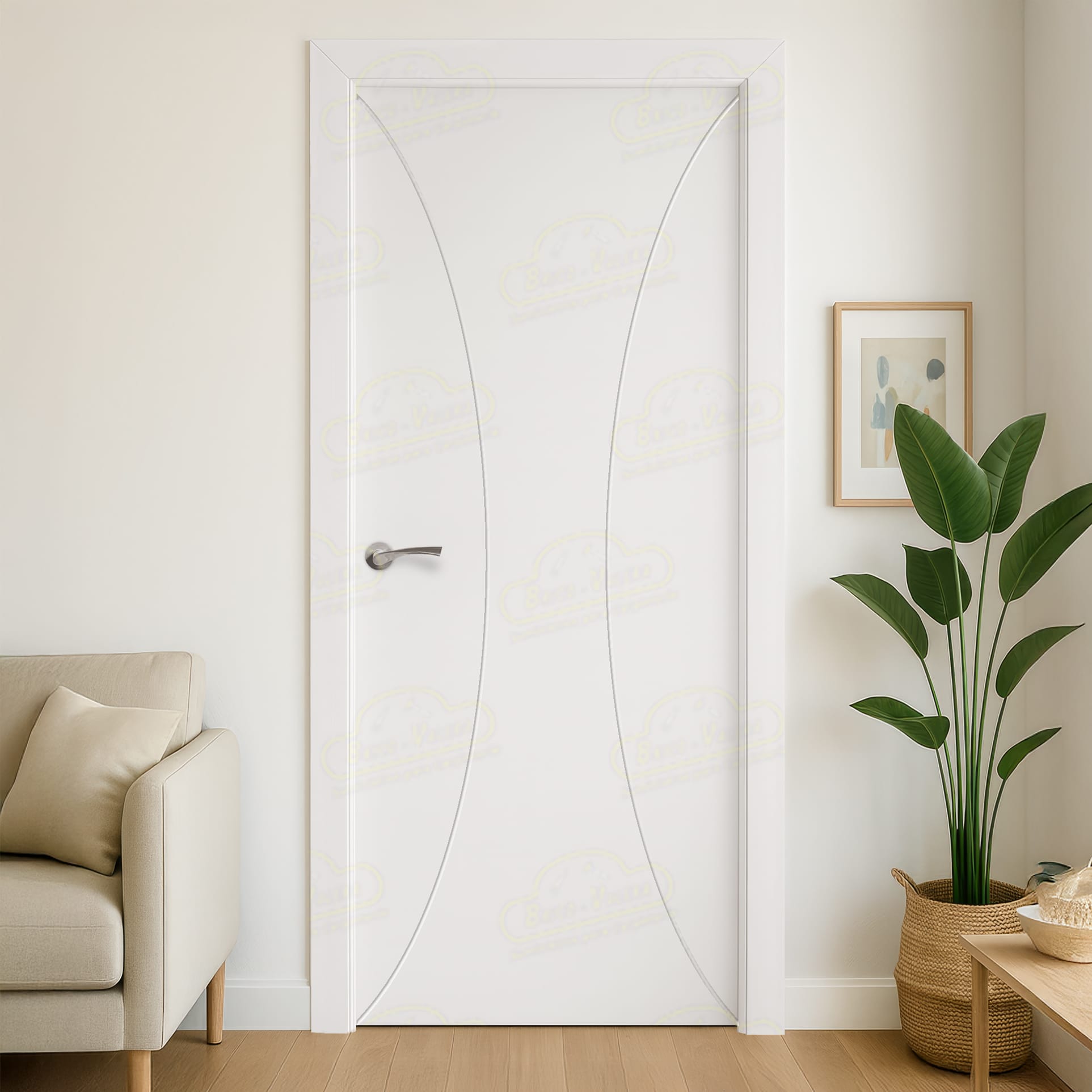 Puerta Maciza Combilac PL-1200 de Interior Lacada Blanco Señales