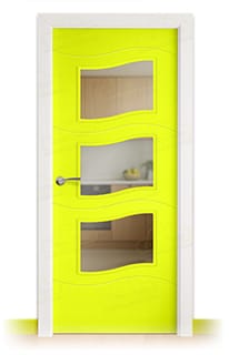 Puerta Maciza Combilac PL-2900 BV3 de Interior Lacada Amarillo Azufre