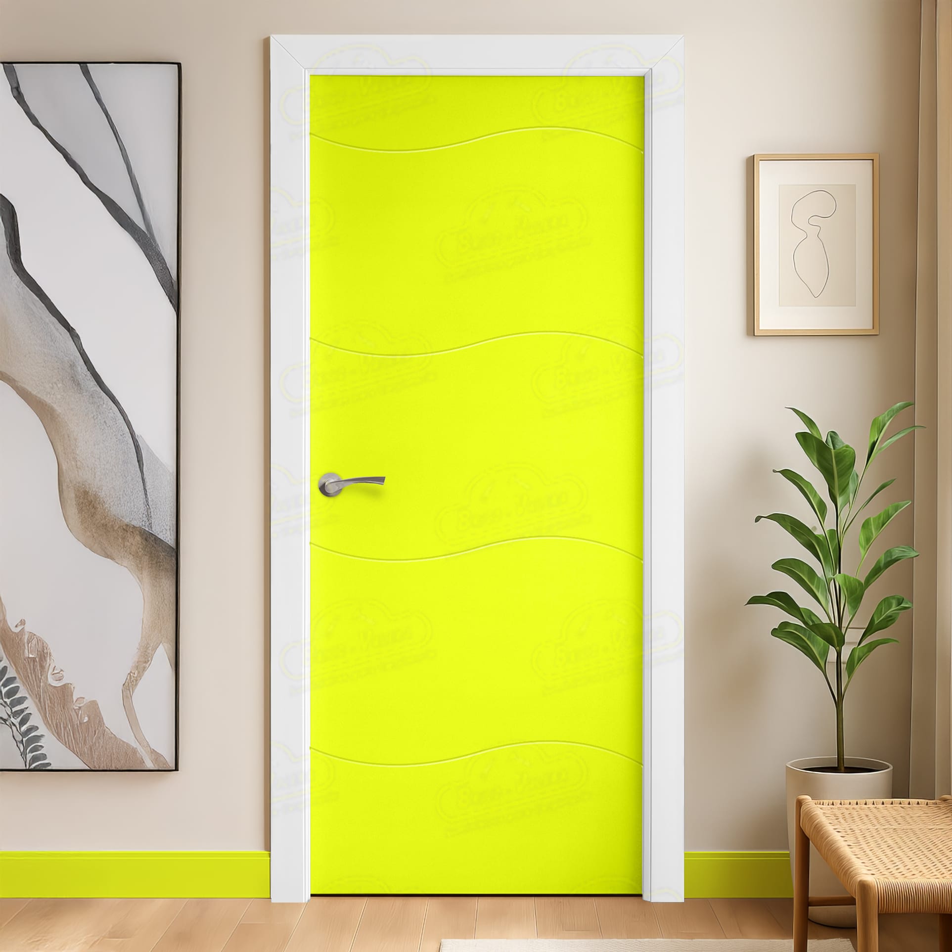 Puerta Maciza Combilac PL-2900 de Interior Lacada Amarillo Azufre