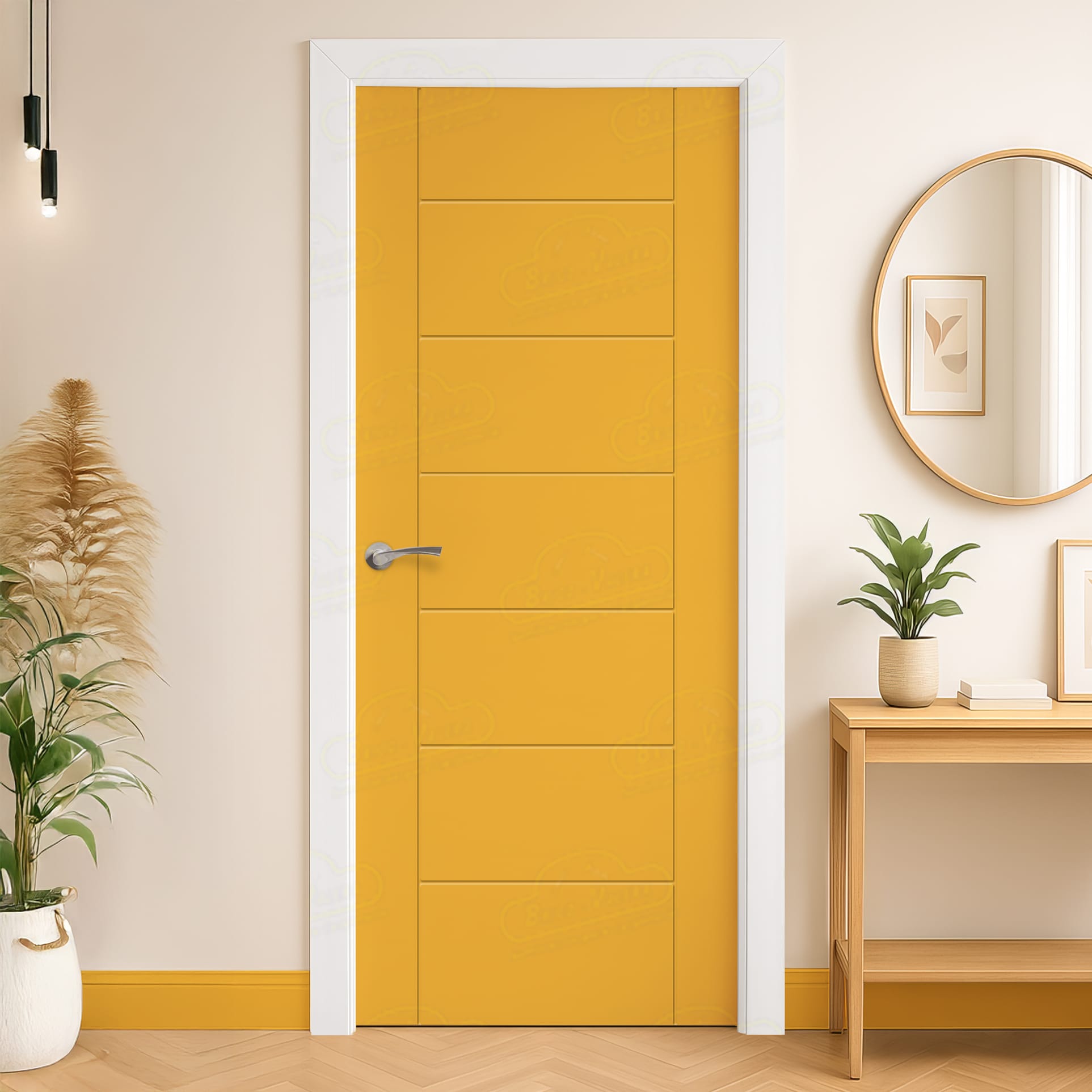 Puerta Maciza Combilac PL-3200 de Interior Lacada Amarillo Melón