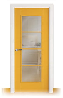 Puerta Maciza Combilac PL-3200 PV4 de Interior Lacada Amarillo Melón