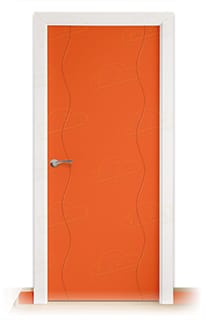 Puerta Maciza Combilac PL-3400 de Interior Lacada Rojo Claro Anaranjado