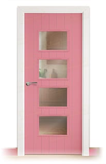 Puerta Maciza Combilac PL-3500 BV4 de Interior Lacada Rosa Claro