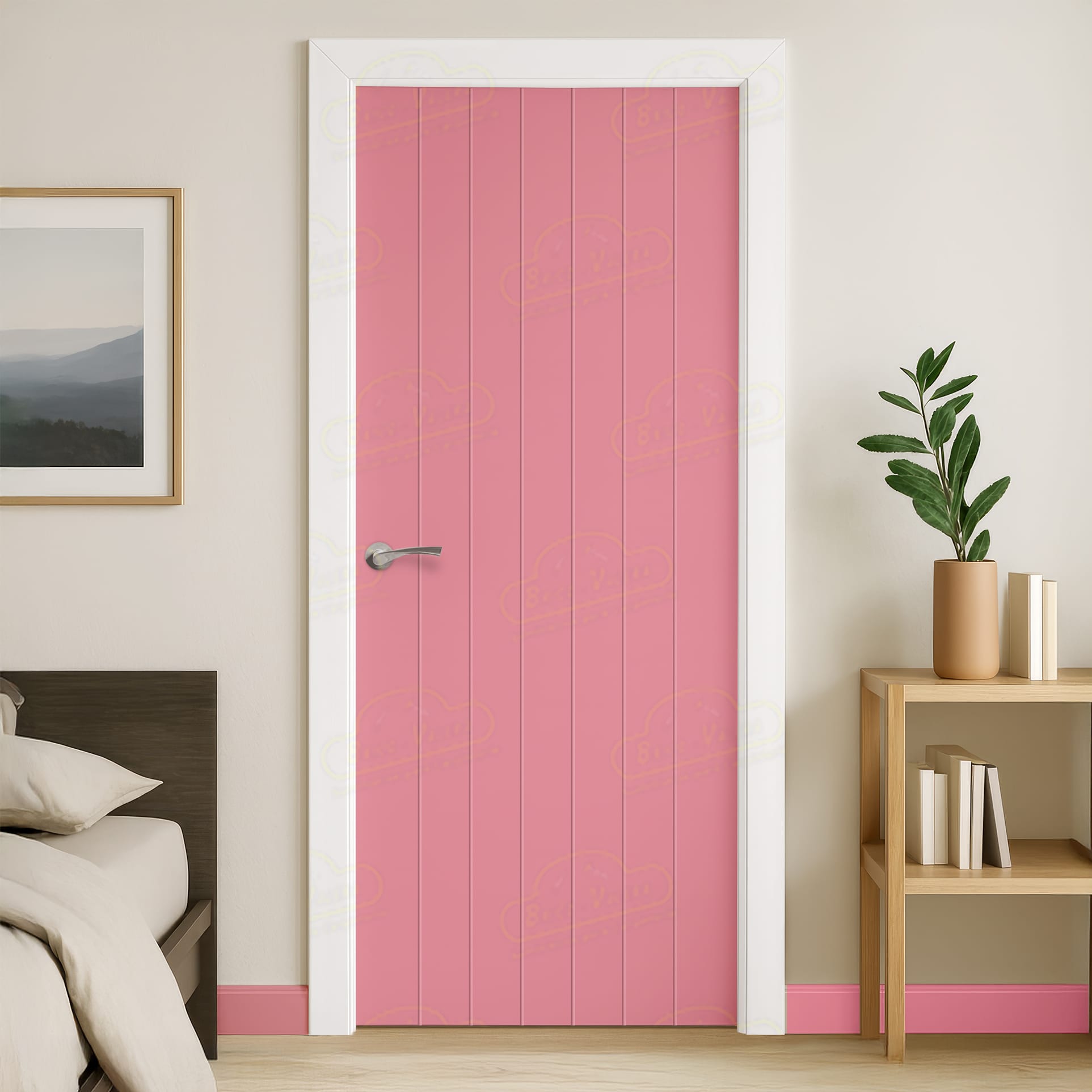 Puerta Maciza Combilac PL-3500 de Interior Lacada Rosa Claro