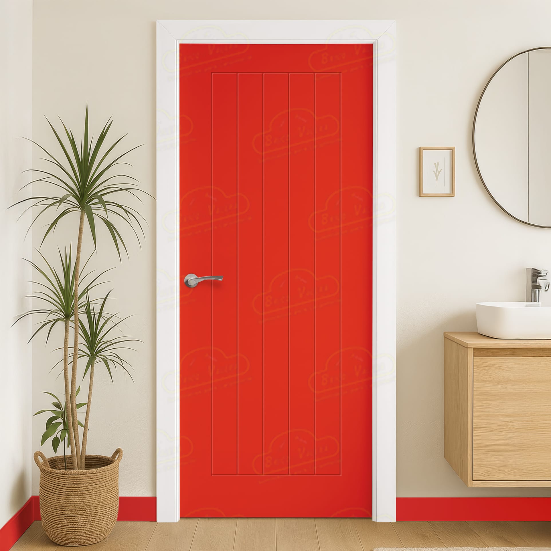 Puerta Maciza Combilac PL-3600 de Interior Lacada Rojo Puro