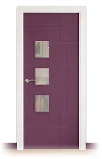 Puerta Maciza Combilac PL-4500 BZV3L de Interior Lacada Rojo Lila