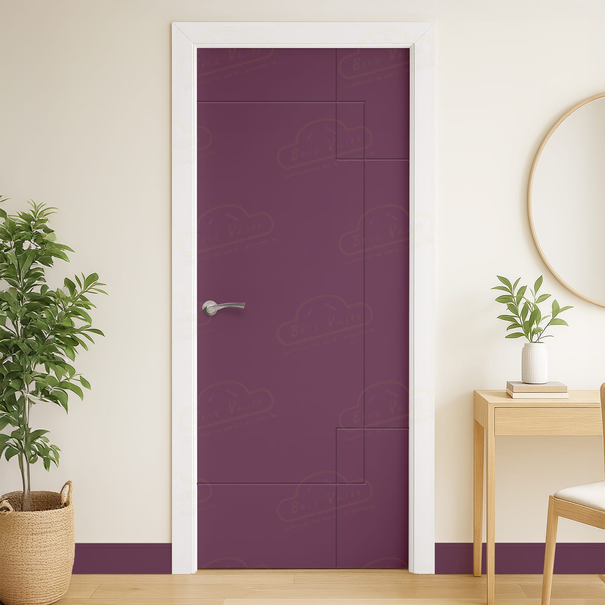 Puerta Maciza Combilac PL-4500 de Interior Lacada Rojo Lila