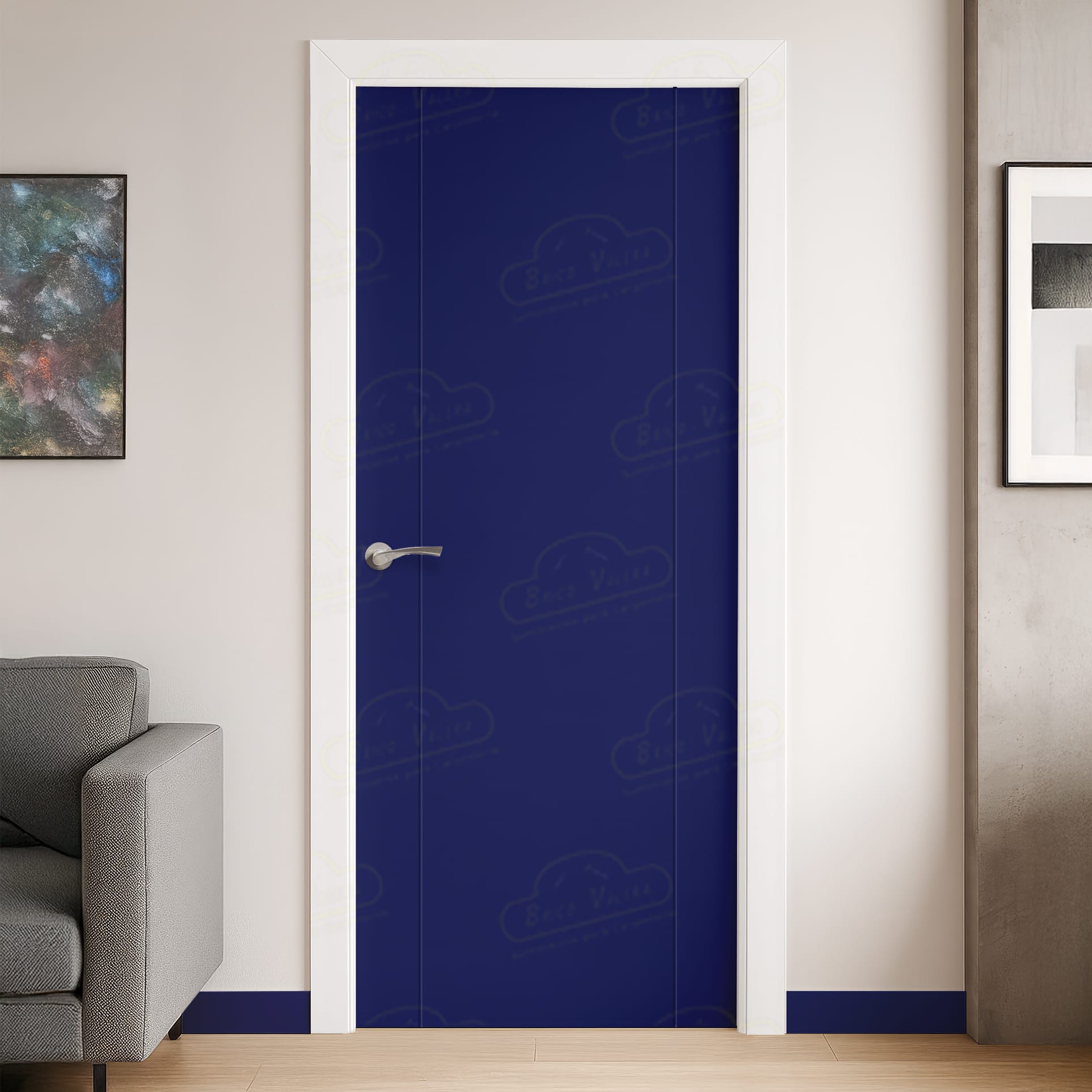 Puerta Maciza Combilac PVP1 de Interior Lacada Azul Señales