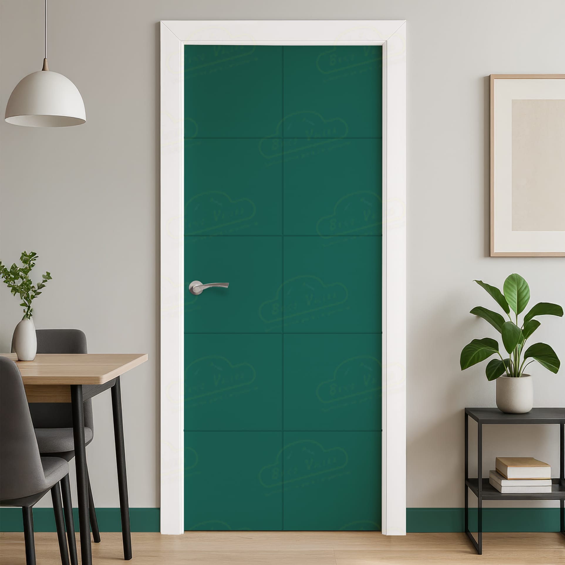 Puerta Maciza Combilac PVT10 de Interior Lacada Verde Ópalo