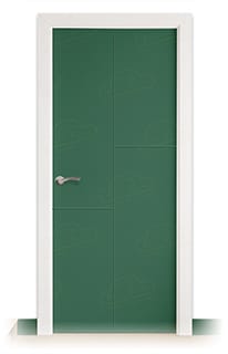 Puerta Maciza Combilac PVT4 de Interior Lacada Verde Patina