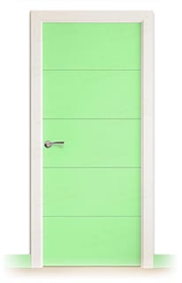 Puerta Maciza Combilac PVT5 de Interior Lacada Verde Blanquecino