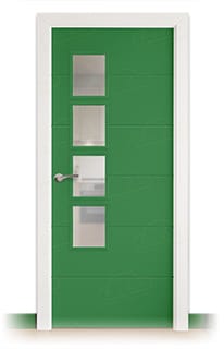 Puerta Maciza Combilac PVT7 BV4L de Interior Lacada Verde Trafico