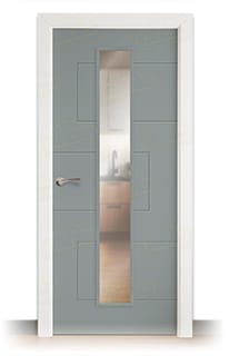 Puerta Maciza Combilac Sol V1C de Interior Lacada Gris Plata