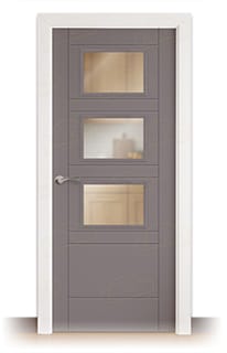 Puerta Maciza Combilac Valencia BZV3 de Interior Lacada Gris Platino